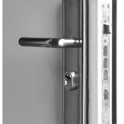 Hooply Lever Handles, #5586, Open View, LH Hinge