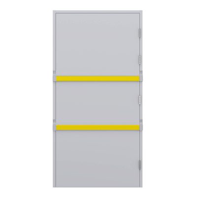 Drop bar kit on an inward opening door inside view