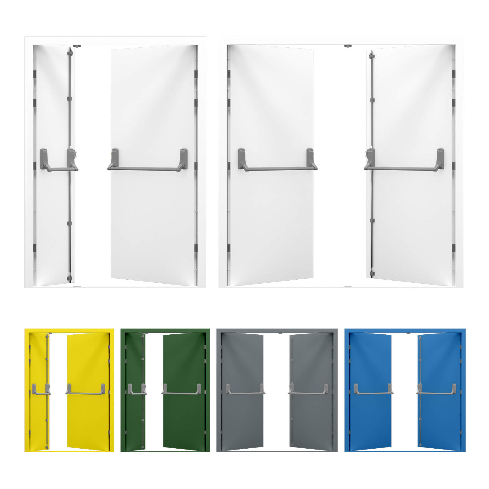 Double Fire Exit Door with Panic Bar Latham's Steel Doors