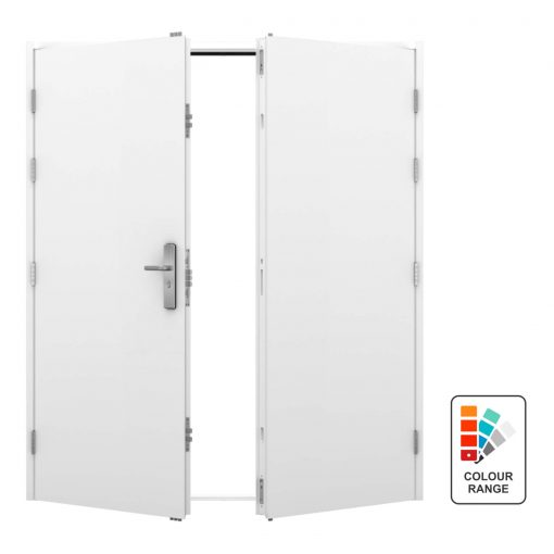 Double steel door with colour range icon