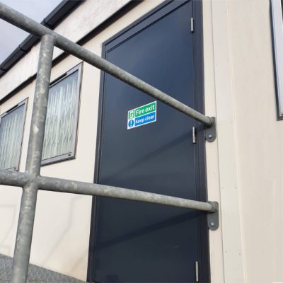 anthracite grey budget fire exit exterior