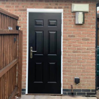 Black panelled garage side door