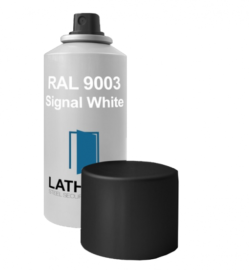 Signal white touch up spray for Latham's Steel Doors