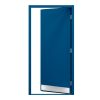 blue door with a kick plate to the bottom of the door