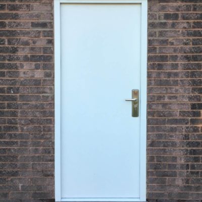 budget steel door in wall