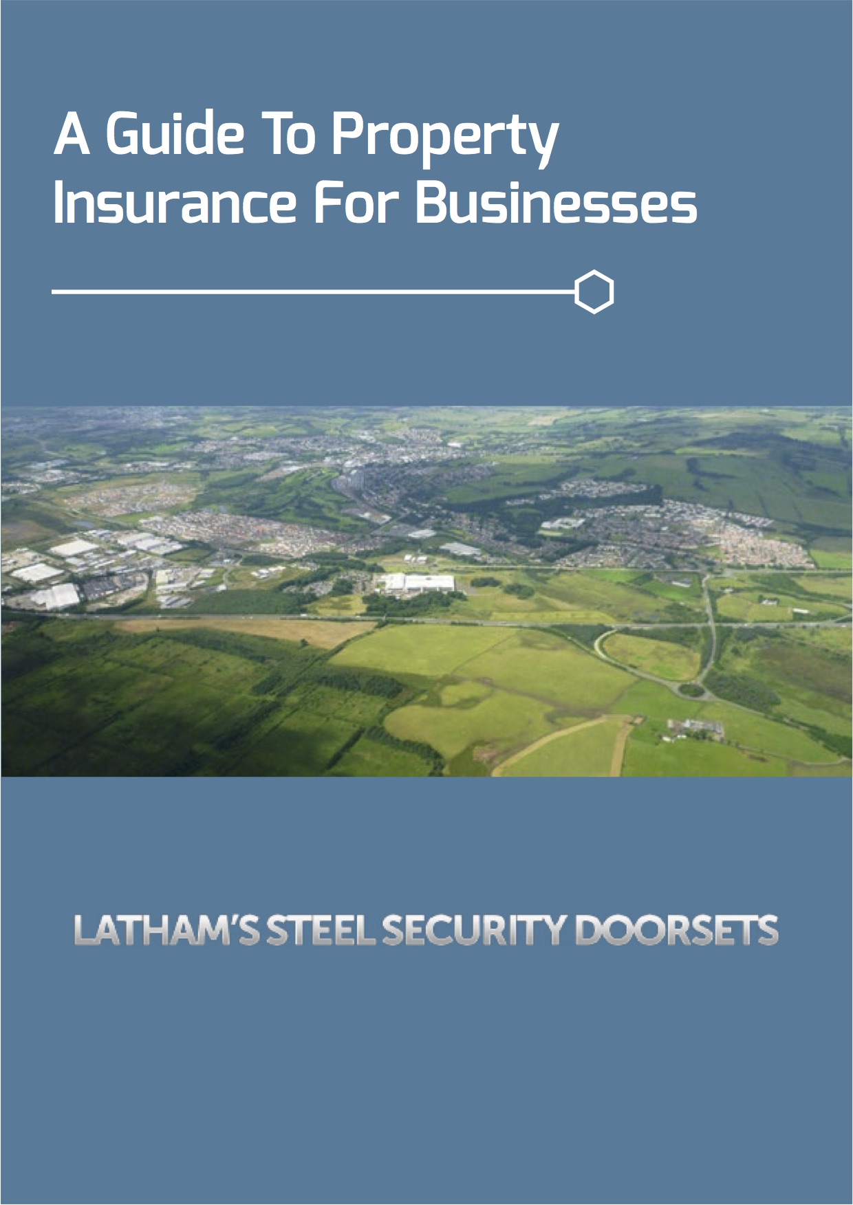 A guide to property business insurance screenshot with aerial photo of landscape