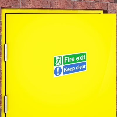 Fire Exit Keep Clear Sticker