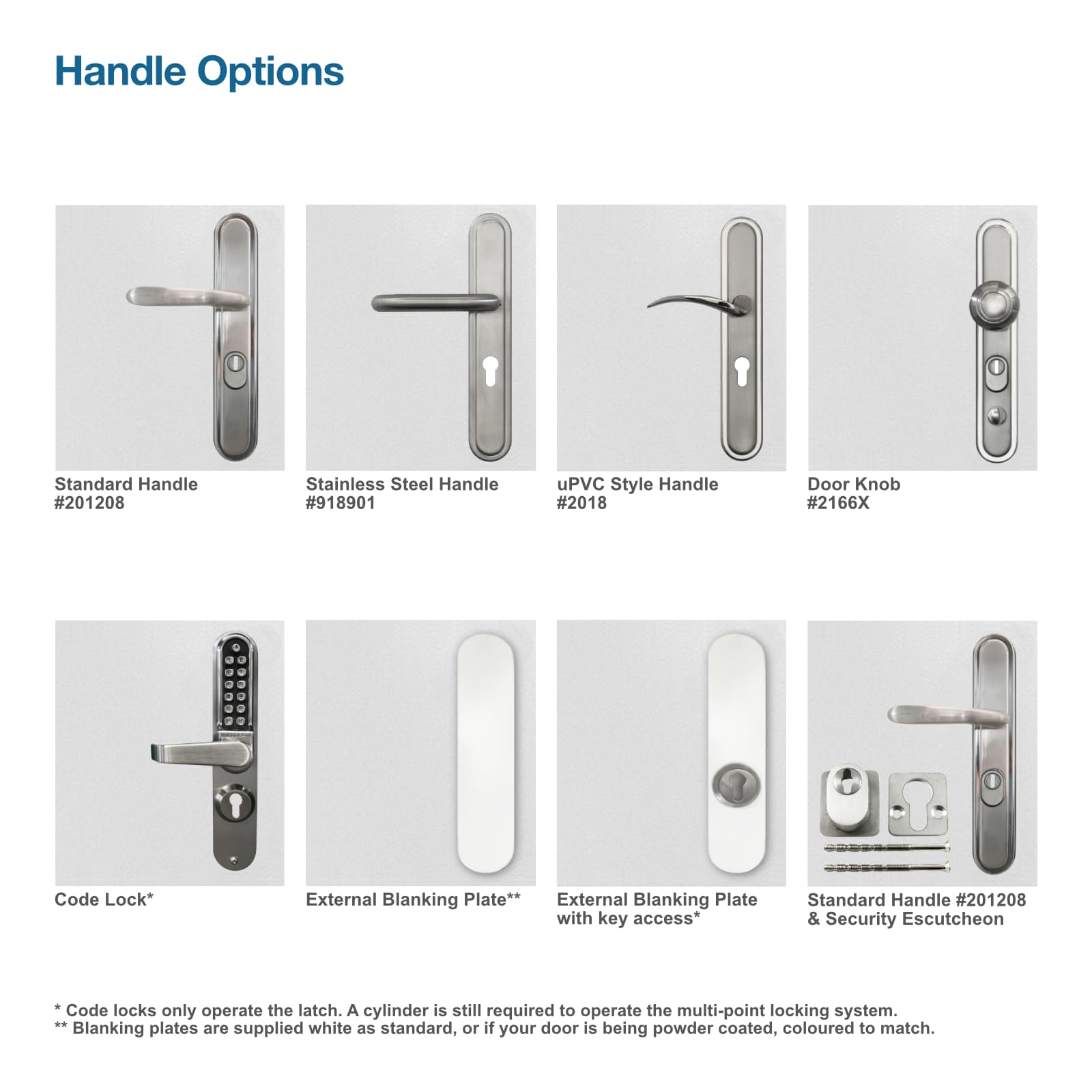 Various handle options available