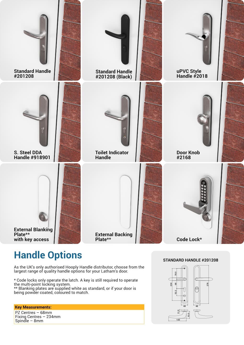 Various handle options available