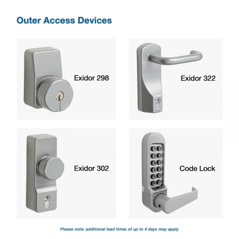 Exidor 298, 322, 302 and code lock outer access device (OAD)