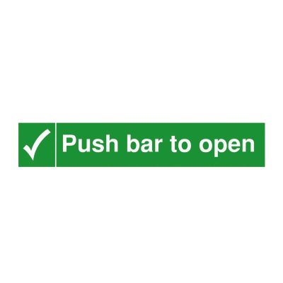 Push Bar to Open Sticker