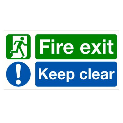 Fire exit keep clear sticker