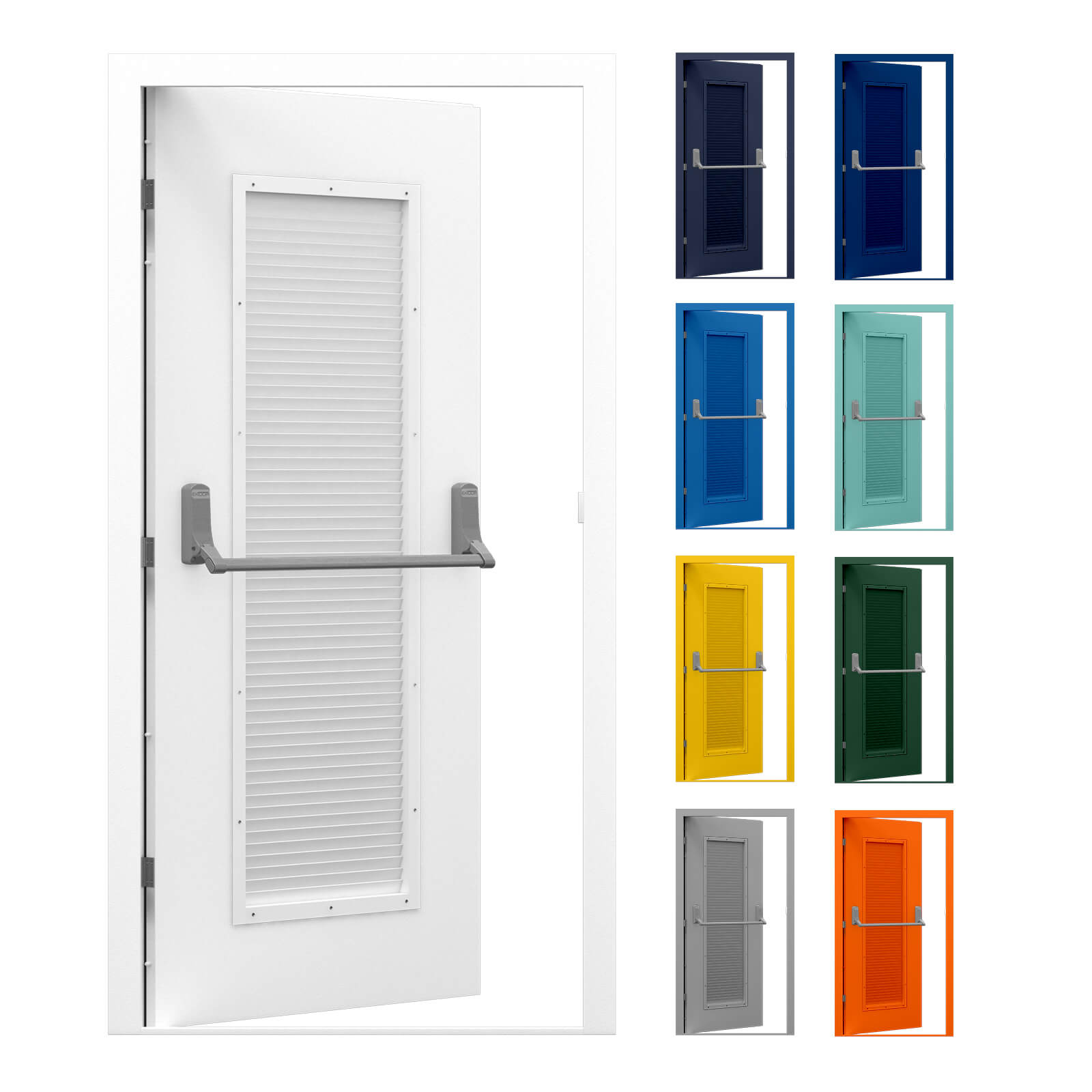 Louvred Fire Exit Door (Standard) | Latham's Steel Doors
