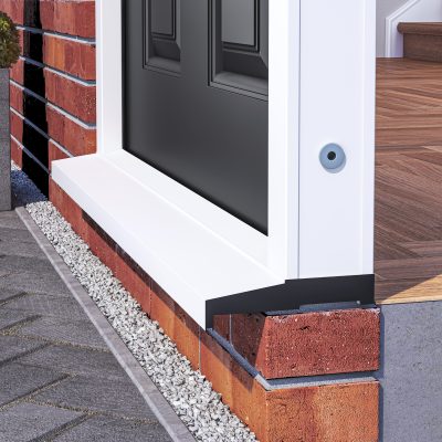 Latham's aluminium door cill fitted