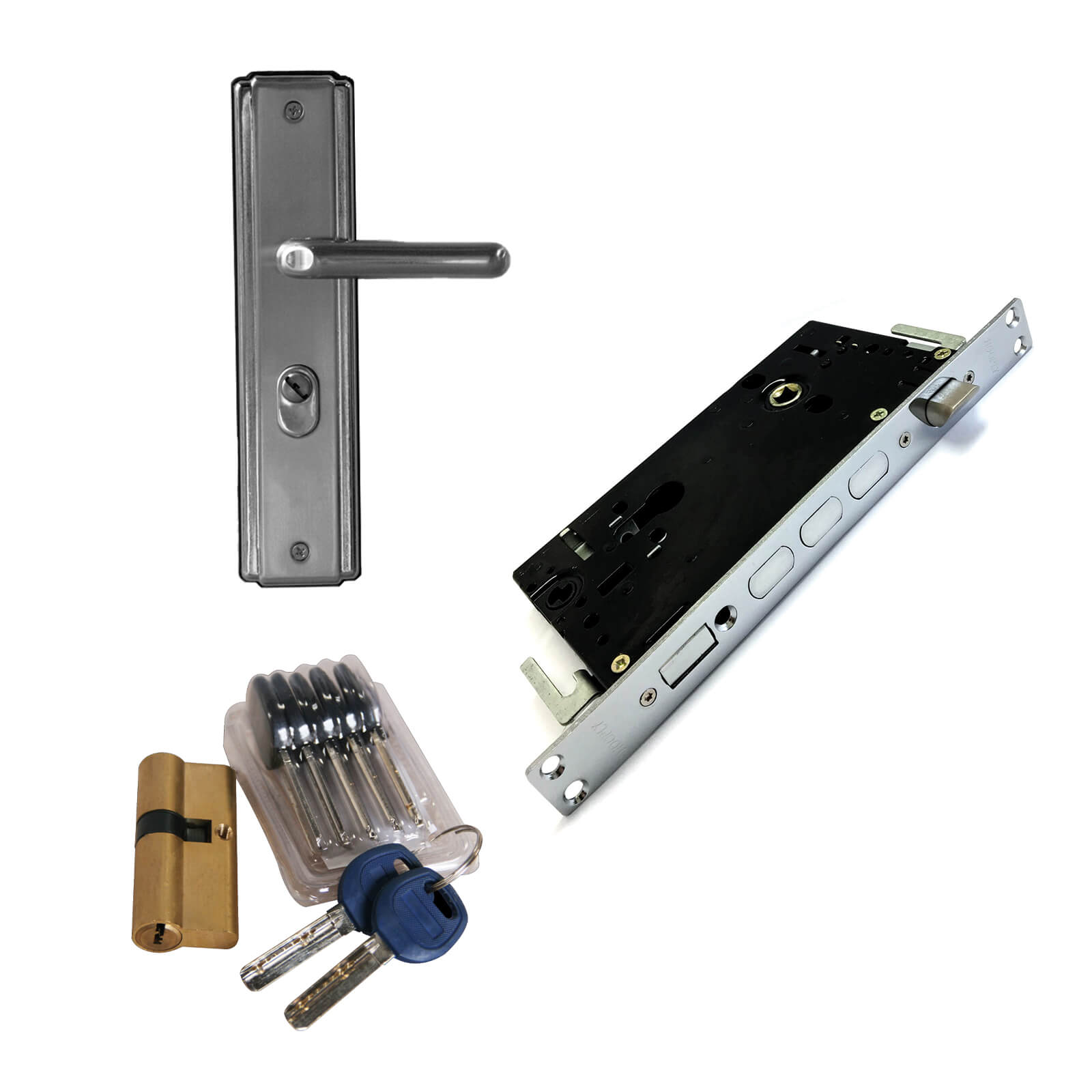 Hooply Handle, Lock and Cylinder Bundle Latham's Steel Security Doors