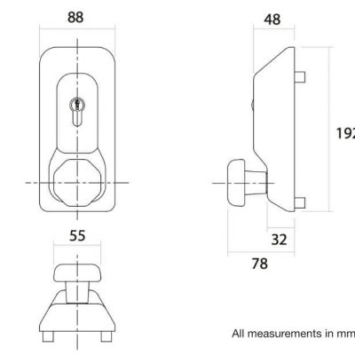 CAD drawing for the Exidor 709EC outside access device