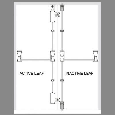 CAD drawing of the exidor 742bd panic push bar