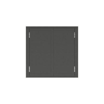 Container window shutter closed external view