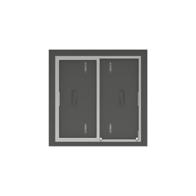 container door window shutter showing internal view aluminium closed
