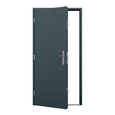 shipping container door in grey