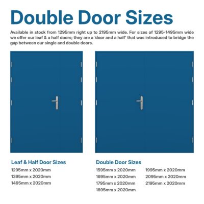 diagram showing double door sizes for security double doors