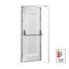 Louvred security fire exit door with Exidor panic bar