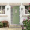 Cottage style front door in chartwell green