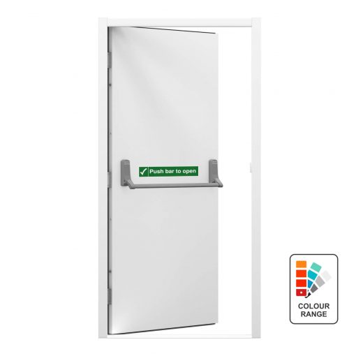budget fire exit door with push bar to open sticker