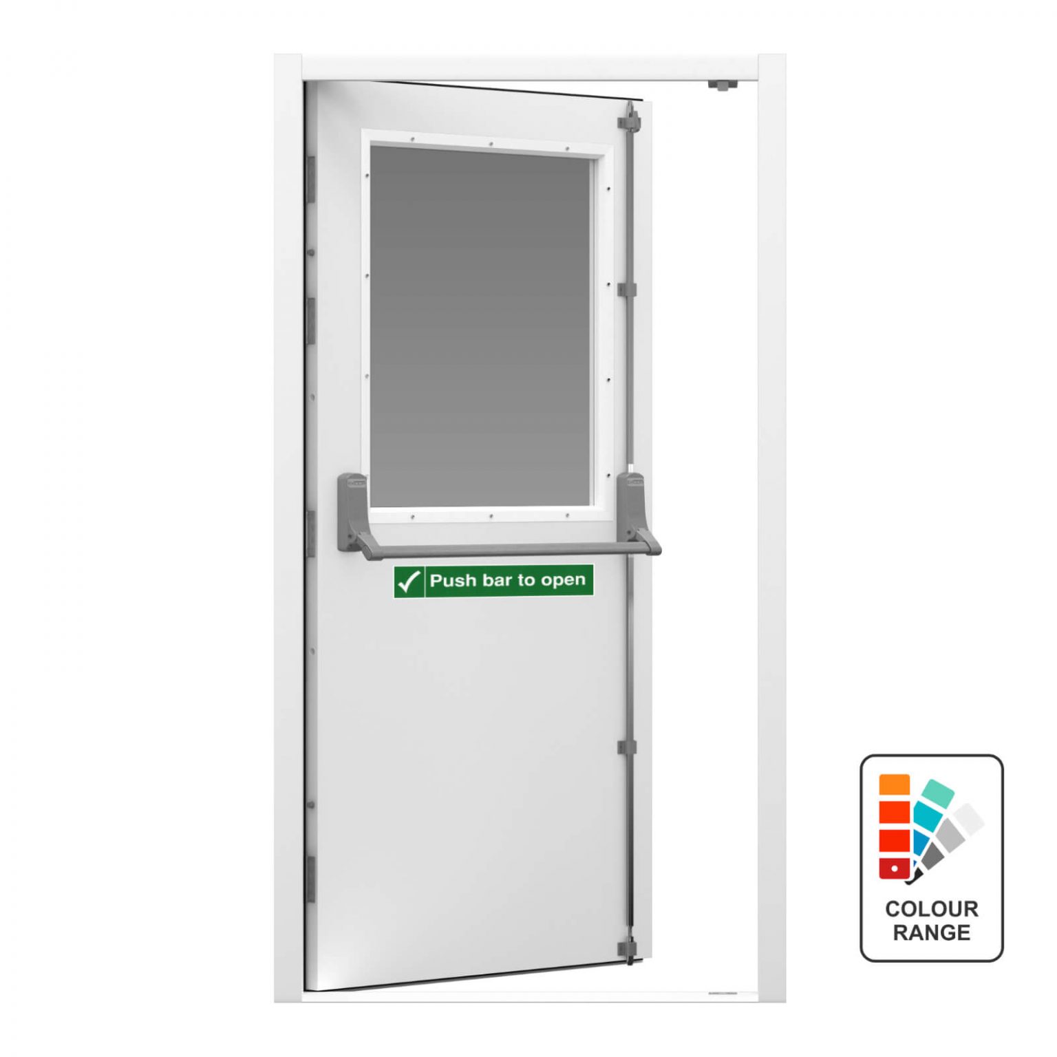 Glazed Fire Exit Door (Security) Latham's Steel Doors