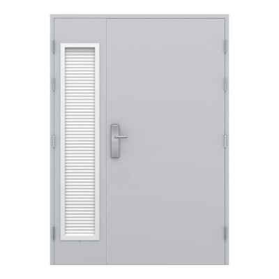 leaf & half steel door with louvre panel in the half leaf