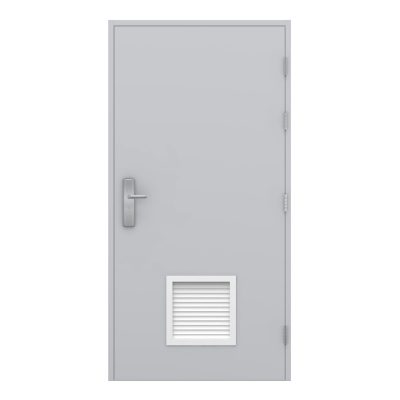 Steel door showing the louvre panel at the bottom of the door