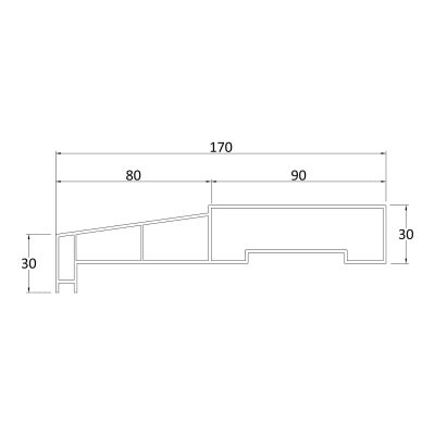 CAD drawing of Latham's aluminium door cill