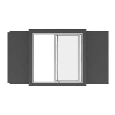 open container door window shutter showing aluminium glazing