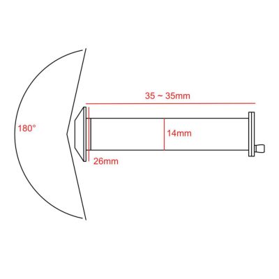 CAD image of the 180 degree door viewer