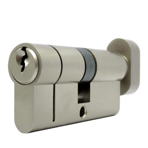 Container door thumb turn euro cylinder front view