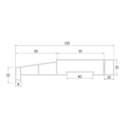 CAD drawing of aluminium door cill for high security doors