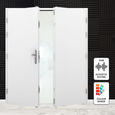 Acoustic double steel door range