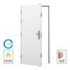 Left hinged opening out fire rated door