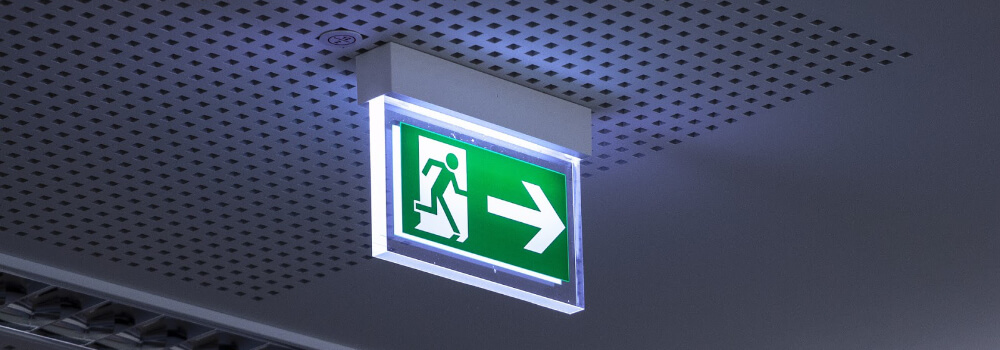 Example of and emergency exit sign