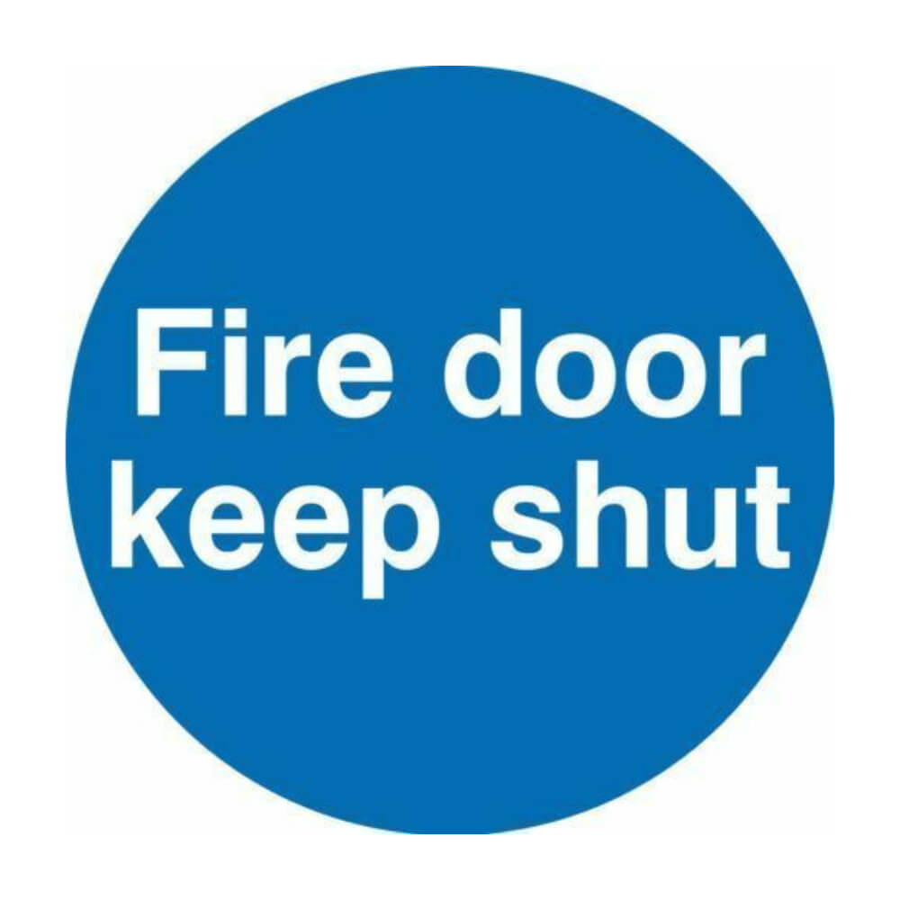 Example of a fire door keep shut sticker