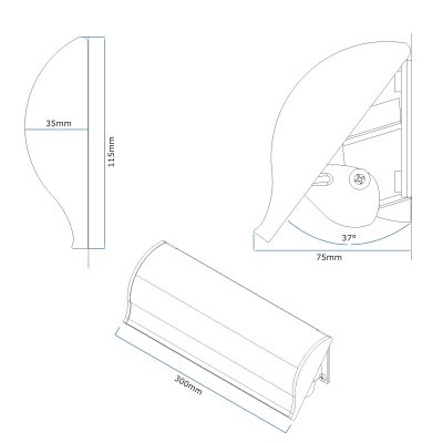 cad drawing of the security letterplate