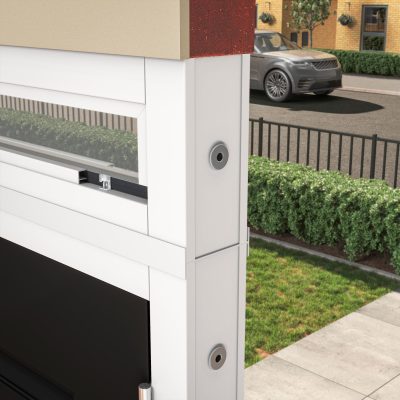 PAS24 Rated Glazed Top Light Panel Frame Extension fitted