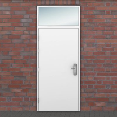 Glazed top light for Latham's steel door