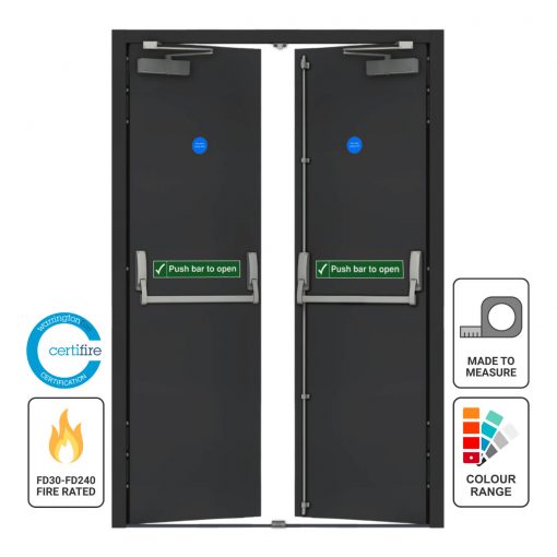 Custom made fire rated double fire exit door