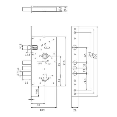 CEFIRO lock number 95 CAD drawing