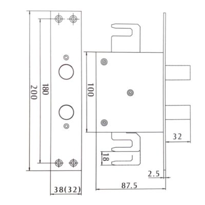 CAD drawing of the CEFIRO STB001 lock