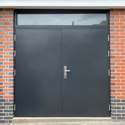Grey Double Door with Top Light
