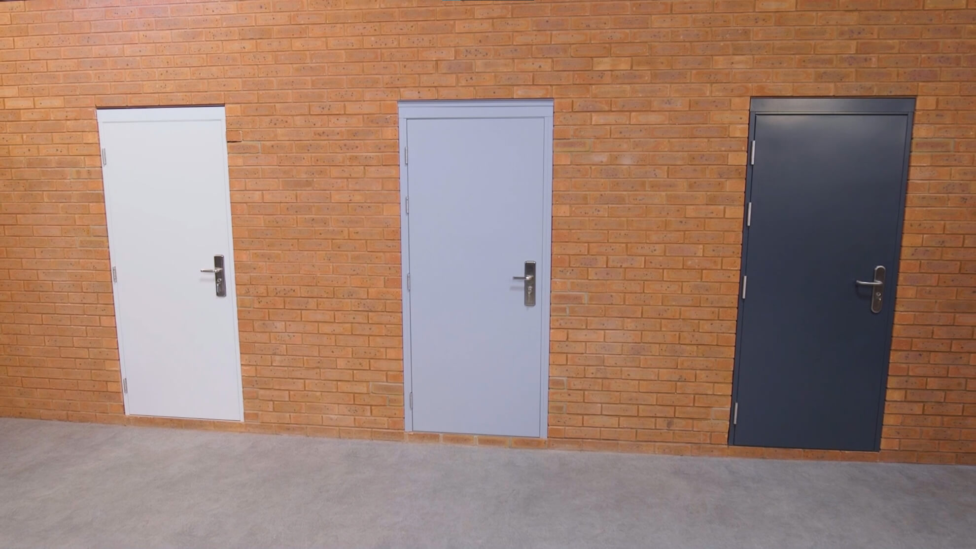 Budget, Security & High Security Steel Doors installed in a brick wall