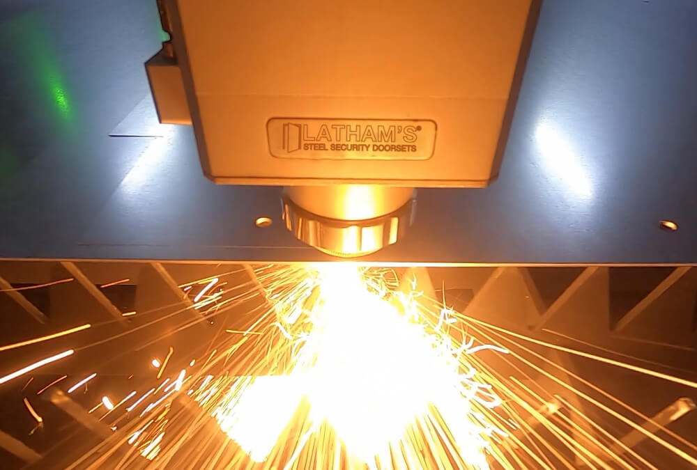 Image showing laser cutter in action