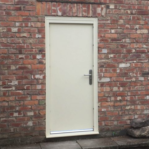 High security steel door in Beige